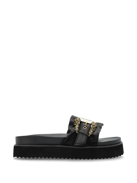  Versace Jeans Couture Ruffled Slides - Black 