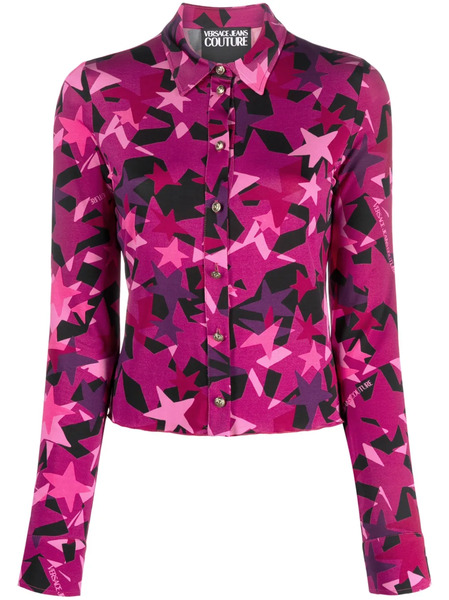  Versace Jeans Couture Star-print Stretch Shirt - Pink 