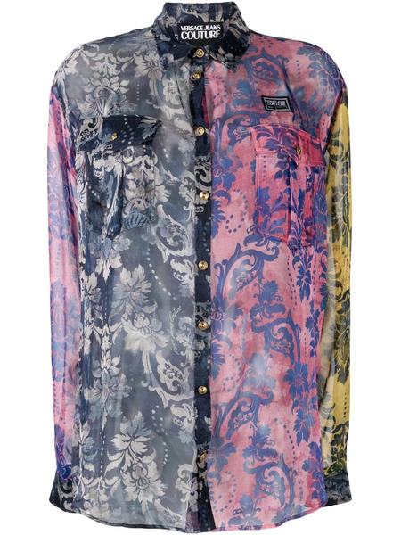  Versace Jeans Couture Tapestry Couture Panelled Shirt - Pink 