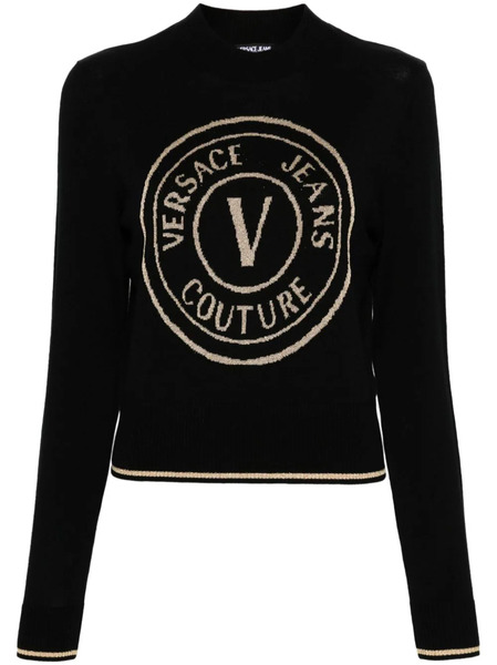  Versace Jeans Couture V-emblem Wool Jumper - Black 