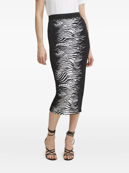  Versace Jeans Couture Zebra-print Midi Skirt - Black 