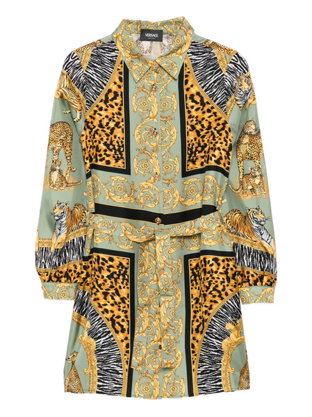  Versace Kids All-over Graphic Print Dress - Green 