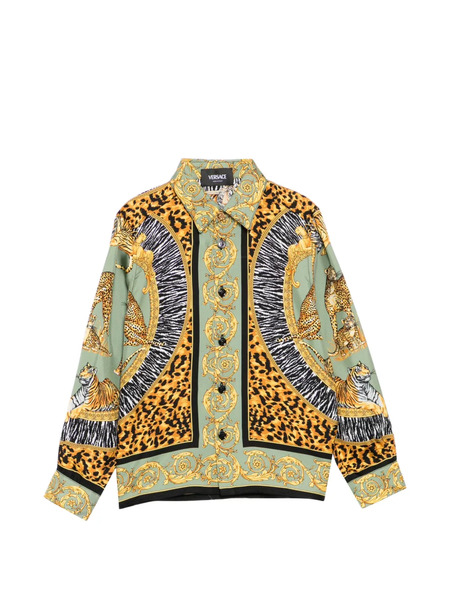  Versace Kids Animal-print Shirt - Green 