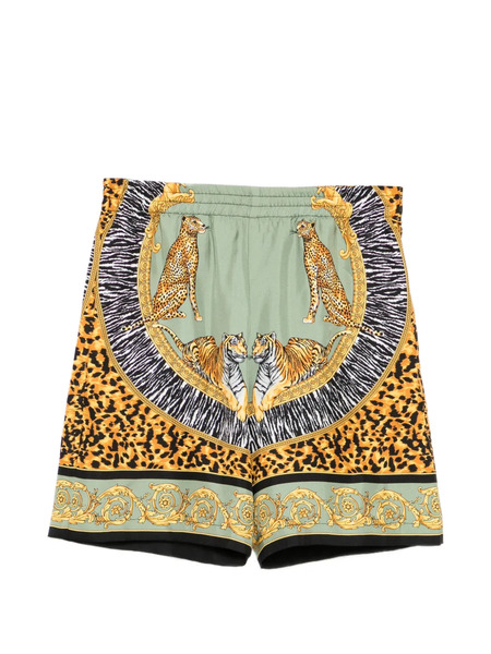  Versace Kids Animal-print Shorts - Green 