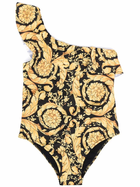  Versace Kids Barocco Kids-print Swimsuit - Black 