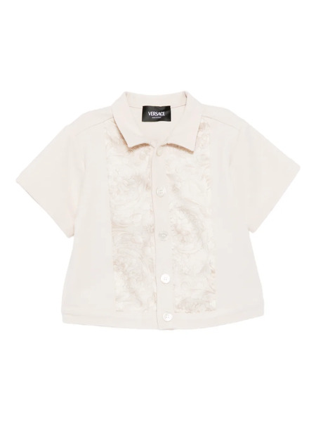  Versace Kids Barocco Paneled Shirt - Neutrals 