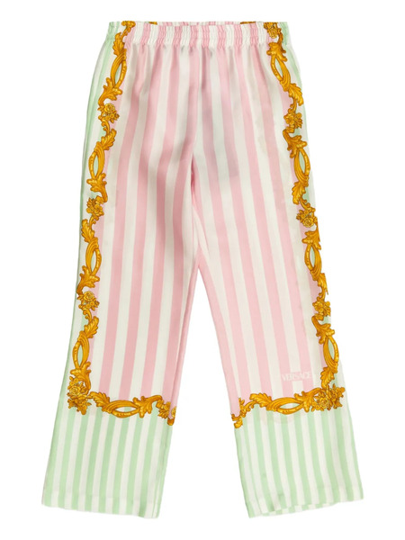  Versace Kids Barocco Pinstripe Trousers - Pink 