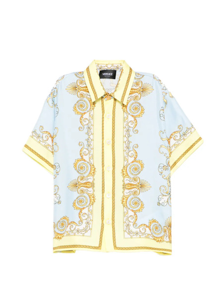  Versace Kids Baroque-patterned Shirt - Blue 