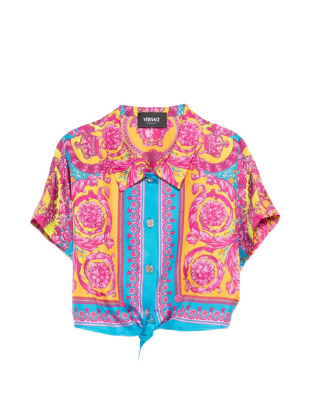 Versace Kids Buttoned Floral Shirt - Yellow 