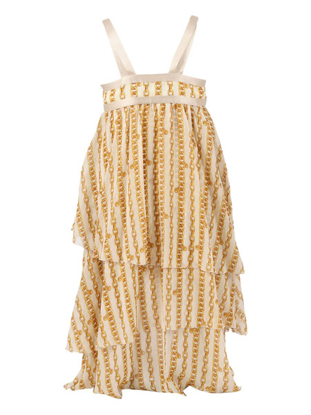  Versace Kids Chain-print Dress - Neutrals 