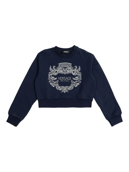  Versace Kids Crystal-embellished Sweatshirt - Blue 