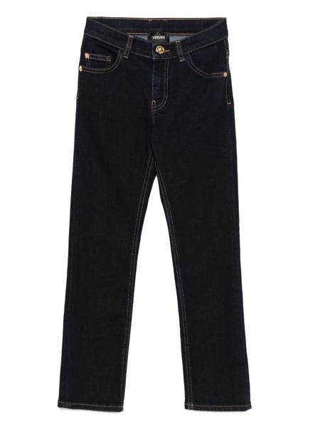  Versace Kids Embroidered-print Jeans - Blue 