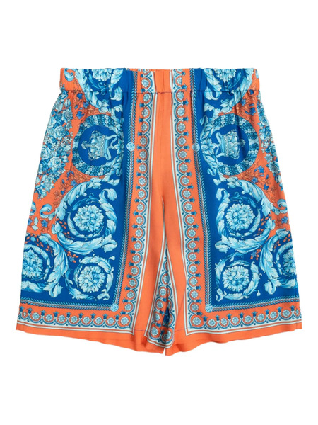  Versace Kids Floral-print Shorts - Blue 