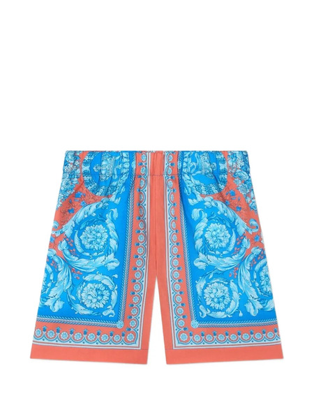 Versace Kids Floral Print Shorts - Blue 