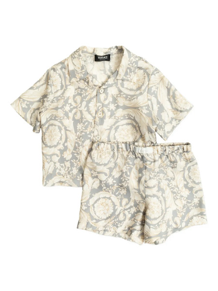  Versace Kids Floral-print Shorts Set - Neutrals 
