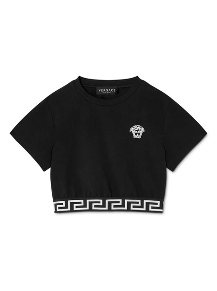  Versace Kids Greca Cotton T-shirt - Black 