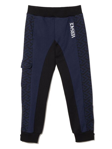  Versace Kids Greca-print Track Trousers - Blue 