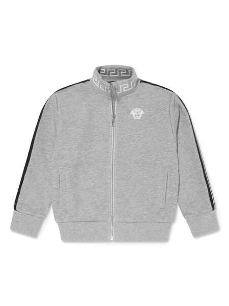  Versace Kids Greca Zip-up Sweatshirt - Grey 