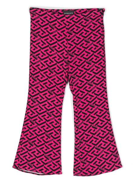  Versace Kids Greta-print Flared Trousers - Pink 