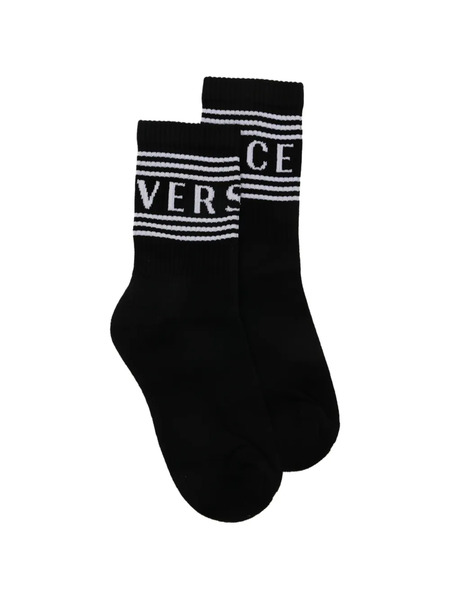  Versace Kids Jacauard Socks - Black 