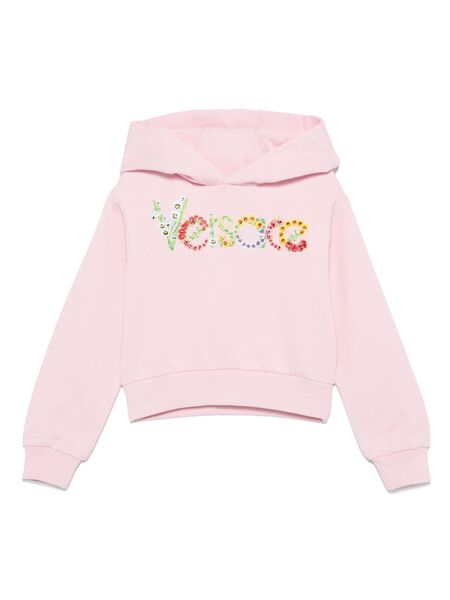  Versace Kids Logo-embroidered Hoodie - Pink 