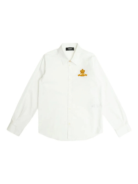  Versace Kids Logo-embroidered Shirt - White 