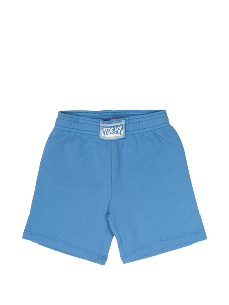  Versace Kids Logo-patch Shorts - Blue 