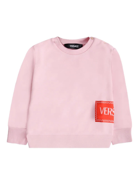  Versace Kids Logo-print Long-sleeve Sweatshirt - Pink 