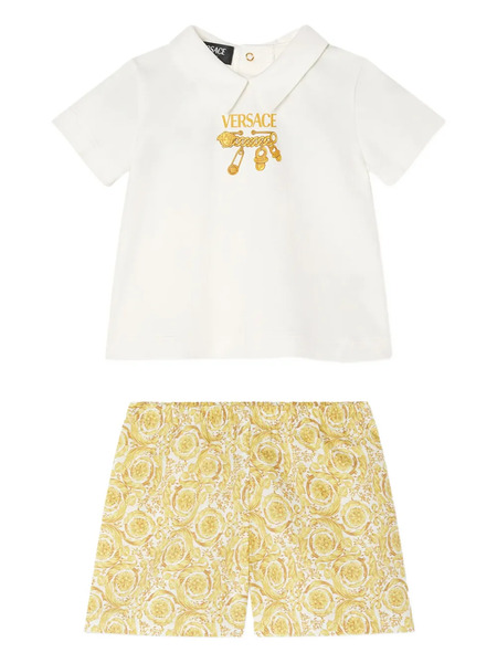  Versace Kids Logo-print Shorts Set - White 