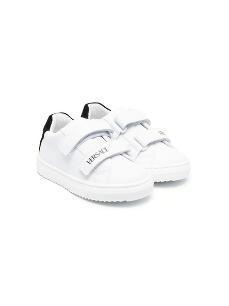 Versace Kids Logo-print Touch-strap Sneakers - White 