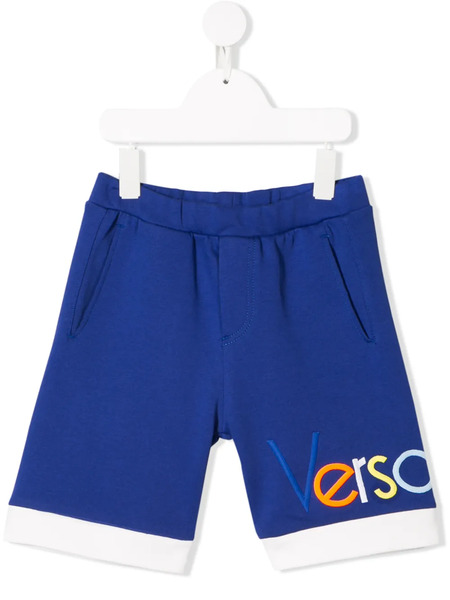  Versace Kids Logo Track Shorts - Blue 