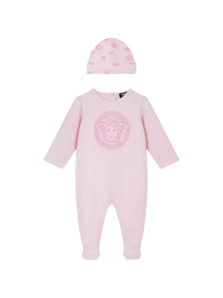  Versace Kids Medusa Dots Pajamas Set - Pink 