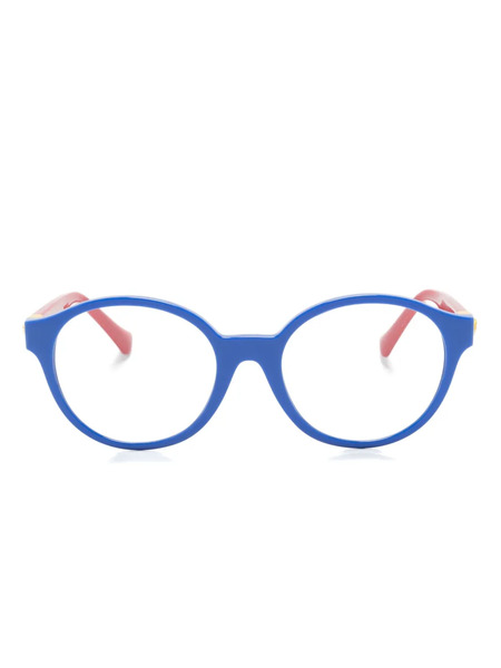 Versace Kids Medusa-motif Round-frame Glasses - Blue 