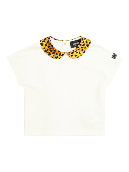  Versace Kids Printed-collar T-shirt - White 