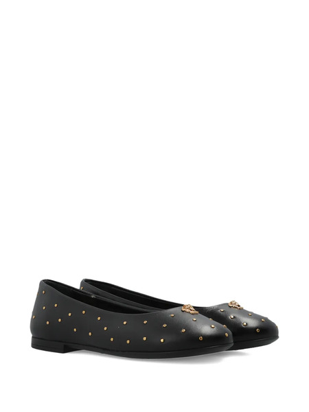  Versace Kids Studded Ballet Flats - Black 