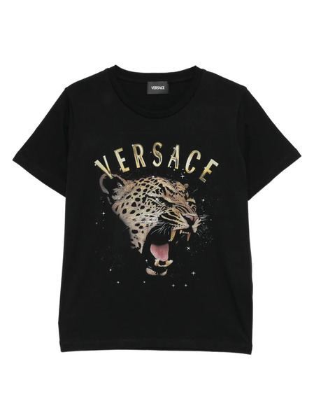  Versace Kids Tiger-print T-shirt - Black 