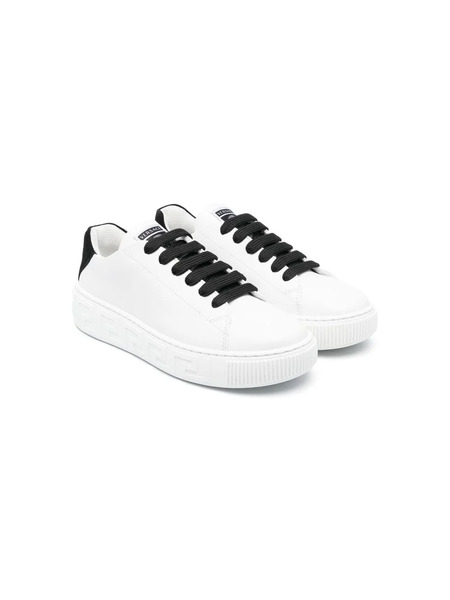  Versace Kids Two-tone Leather Sneakers - White 
