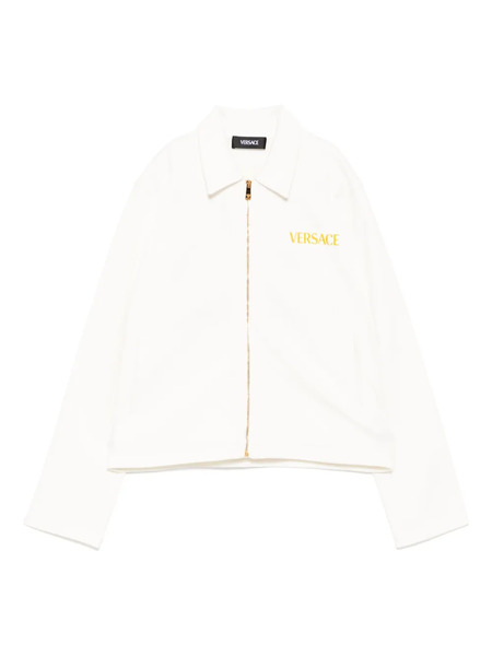  Versace Kids Zip-up Cotton Sweatshirt - White 