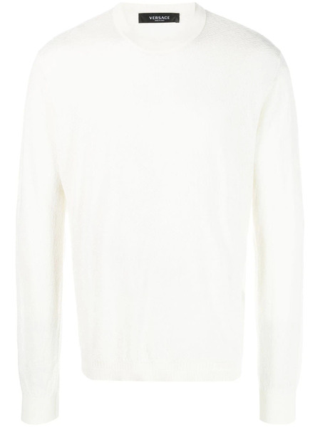  Versace La Greca Cotton-silk Jumper - Neutrals 