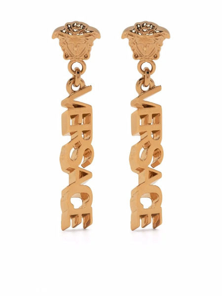  Versace La Medusa Drop Earrings - Gold 