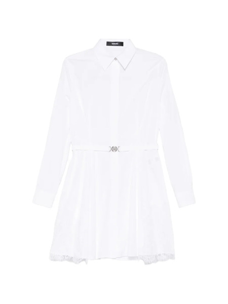  Versace Lace Insert Mini Dress - White 