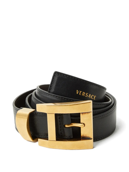  Versace Leather Belt 3 Cm - Black 