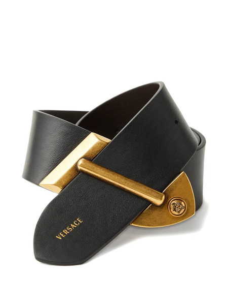  Versace Leather Belt 5 Cm - Black 