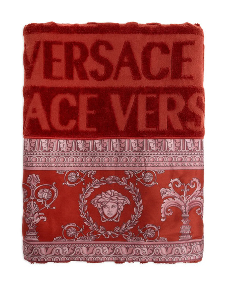  Versace Logo-detail Medusa Bath Towel - Red 