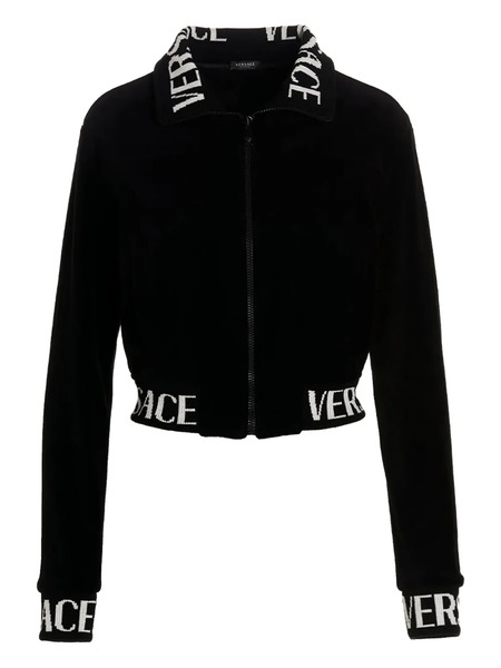  Versace Logo-detail Zip-up Jacket - Black 