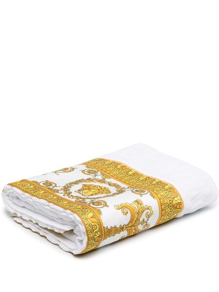  Versace Logo-edged Towel - White 