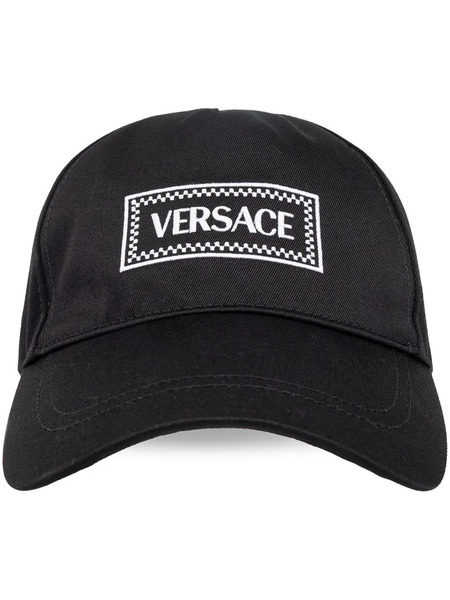  Versace Logo-embroidered Cotton Cap - Black 