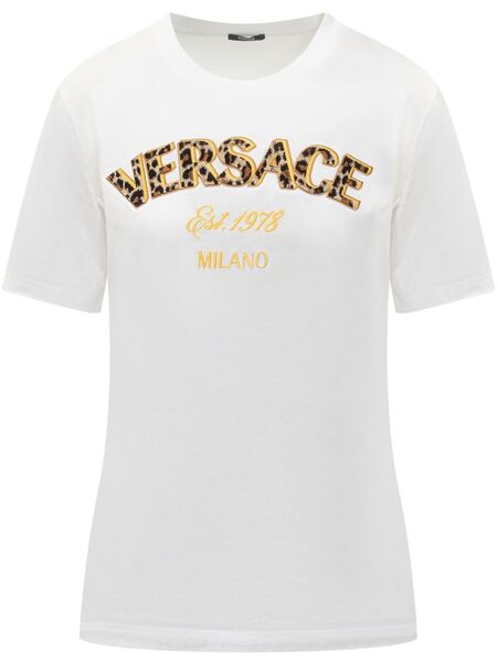  Versace Logo-embroidered T-shirt - White 