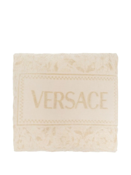  Versace Logo-jacquard Bath Mat - Neutrals 