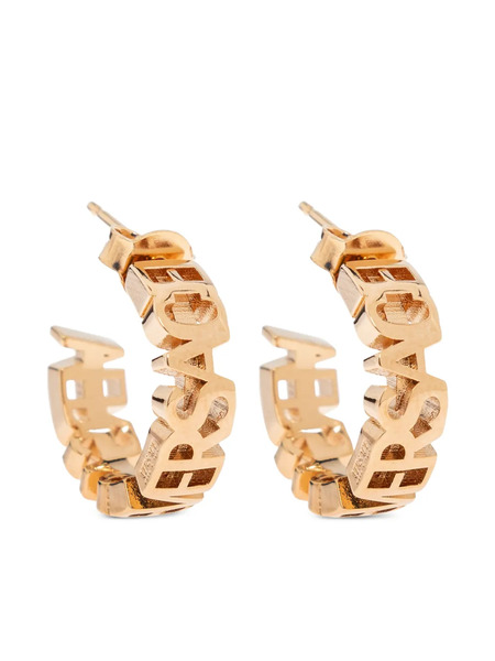  Versace Logo-lettering Hoop Earrings - Gold 